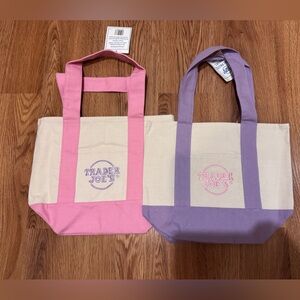 Pink and Purple Trader Joe’s mini Tote Bag Set